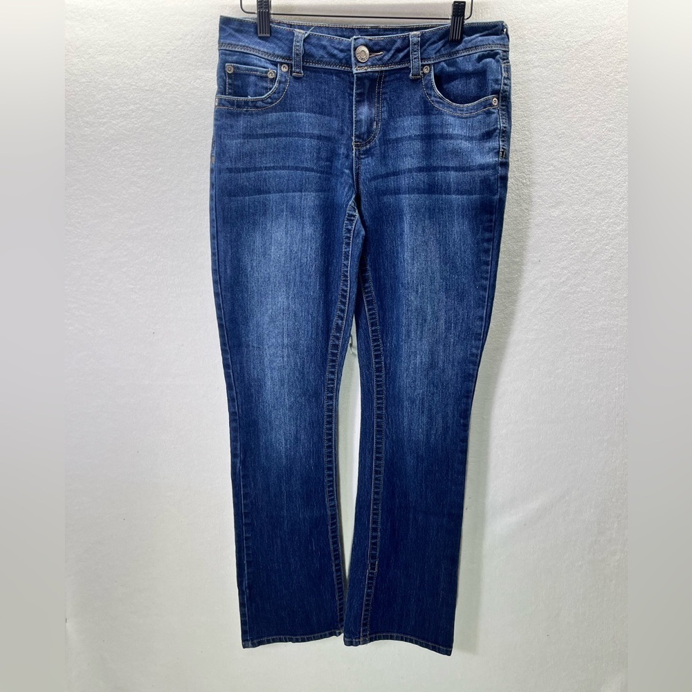 Maurices Bootcut Denim Jeans‎ Womens 4 Long Tall Stretch Blue Denim Cute 1966